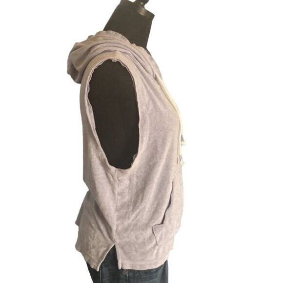 Soft Lavender Terrycloth Sleeveless Hoodie from Xhilaration, size Small - Picture 4 of 8